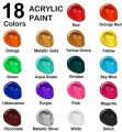 Acrylic Paint, Shuttle Art 18 Colors Acrylic Paint Bottle Set (240ml/8.12oz)