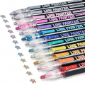 ARTMIX Double Line Outline Pens - 12 Colors Self Outline Metallic Markers Double Line Pen, Outline Markers Pens for Art