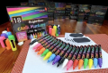 18 Classic Neon Chalk Markers Double Pack of Both Fine and Reversible Medium Tip Liquid Chalk Pens Wet Erasable - Menu Boards, Glass