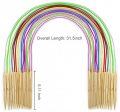 18 Pairs Bamboo Knitting Needles Set, Vancens Circular Wooden Knitting Needles with Colorful Plastic Tube