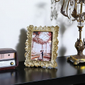 Gold 5x7 Vintage Picture Frames ,Yanoayimo Golden High Definition Glass Palm Leaves Elegant Retro European Design