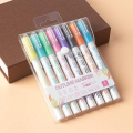 Super Squiggles Outline Markers Set, 8 Colors Shimmer Self Outline Markers Pens for Gift Card Making