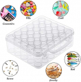 BAKHUK 2 Pack x 30 Grids Embroidery Diamond Painting Storage Container Jars with Lid 200pcs Label Stickers Plastic Beads Container for DIY Diamond Nail Art Crafts Seeds