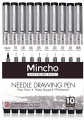 Set of 10 Black Micro-Pen Fineliner Ink Pens, Anti-Bleed & Waterproof Archival ink