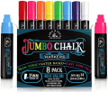 LANA & LUCA Jumbo Liquid Chalk Markers Square Tip - Bold Color Chalk Board Marker for Chalkboards, Windows