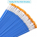 50 Pcs Flat Paint Brushes for Touch Up, Anezus Small Paint Brushes for Classroom Crafts Paint Brushes for Acrylic Painting Watercolor Canvas Face Painting