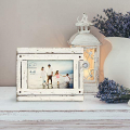 PRINZ Homestead 4-Inch by 6-Inch Distressed Plank Picture Frame, White