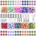 Rired 27 Glass Beads for Jewelry Making Kit 8mm Imitating Natural Jade Bracelets Beads Kit - Crystal Beads for Bracelets Making DIY Earrings Necklaces Rings