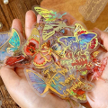 Aromoty Fairy Gold foil Holographic Stickers Set(120 pieces with 4 Themes)-Resin Transparent Waterproof Stickers,Butterfly
