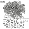 JIALEEY 300 PCS Wholesale Bulk Lots Jewelry Making Charms Mixed Smooth Tibetan Silver Alloy Charms Pendants DIY for Bracelet Necklace Jewelry Making and Crafting