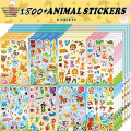 Sinceroduct Animal Stickers Assortment Set, 8 Sheets (1800+ Count)