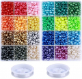 Greentime Pony Beads, 9mm Bright Pearl Color Craft Beads Bracelet Making Kit Hair Beads for Friendship Bracelet Jewelry Making and DIY Crafts for Gifts- 2800Pcs