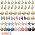 60pcs Alloy Ocean Starfish Seashell Conch Charms Colorful Enamel Ocean Life Sea Animal Pendants Charms Craft Supplies for DIY Jewelry Making Birthday Wedding Party Favor Gifts