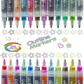 ILS | 24 Colors Inten-ls: Doodle Shimmer Markers Set Super Squiggles Outline For Arts Crafts Paintings Lettering Writing Calligraphy Christmas Journals Drawings Birthdays Metallic outline Marker Glitter Pens Gifts For Kids Adults