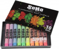 SoHo Urban Artist Soft Pastels Set of 10 Bright Fluorescent Neon Colors, Vibrant Pastel Sticks for Art
