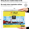 ArtBeek Water Color Pad 9X12 300g/140lb Spiral Bound Acid Free Cold Pressed