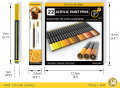 Acrylic Paint Pens 22 Yellow & Brown Tones Assorted Pro Color Series Markers Set