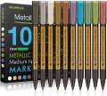 MUJINHUA Metallic Marker Pens, Set of 10 Colors