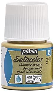 PEBEO Setacolor Opaque Fabric Paint 45-Milliliter Bottle, Shimmer Gold