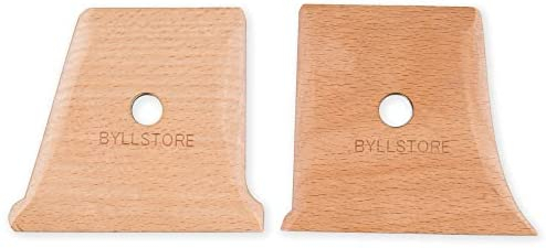 Byllstore Pottery Foot Shaper Tools & Texture Ribs | 2, 3 & 5-Packs | Texture Trimming for Clay & Ceramics | Beech Wood