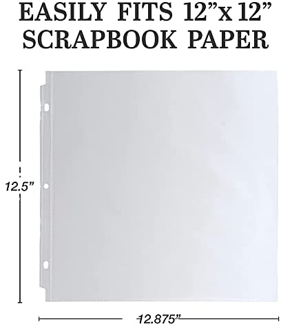 Samsill Scrapbook Refill Pages 12x12 Inches, 100 Pack