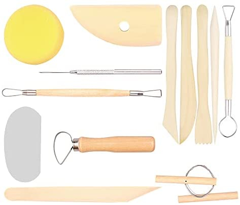 Set of 13 PCS Pottery Clay Tools, Wooden Pottery Tool Sets