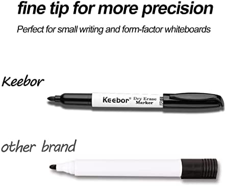 Keebor Basic Fine Tip Dry Erase Markers, Low Odor