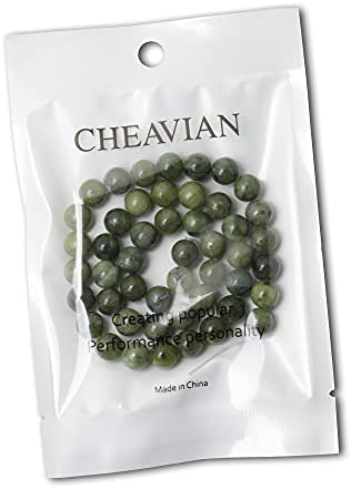 CHEAVIAN 45PCS 8mm Natural Taiwan Green Jade Round Loose Beads for Jewelry Making DIY Bracelet Necklace Materials 1 Strand 15