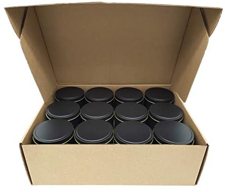 PMCDS2G Candle Tins 24 Piece, 8oz for Candle Making - Black