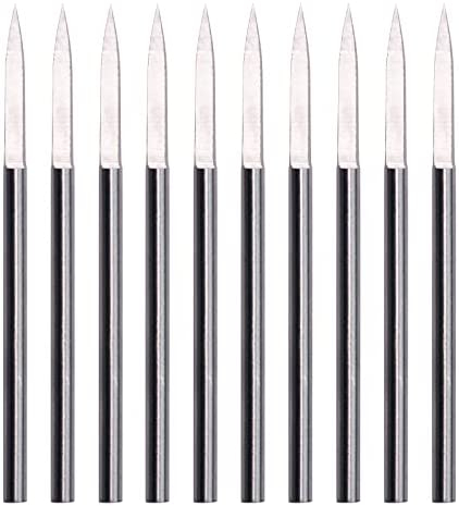 QiNiuTools 10 PCS Wood Carving Engraving Drill Bit for Electric Rotary Tool Shaped Like Swords for Wood Fine Carving (2.35mm Shank 10PCS)