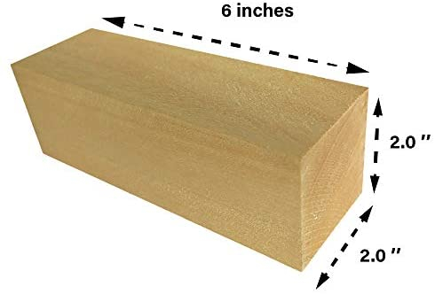 8 Pack Large JulArt Basswood Blocks 6 X 2 X 2 Inches Premium Unfinished Soft Wood Blocks for Carving and Whittling