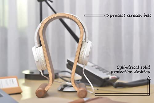 SAMDI Wood Headphone Stand, Headest Hanger Holder Mount Omega Walnut Finish for All Headphone Sizes