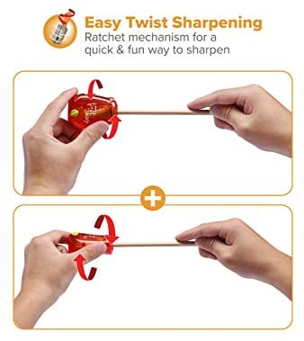 Bostitch Twist-n-Sharp Pencil Sharpener, for Kids & Colored Pencils