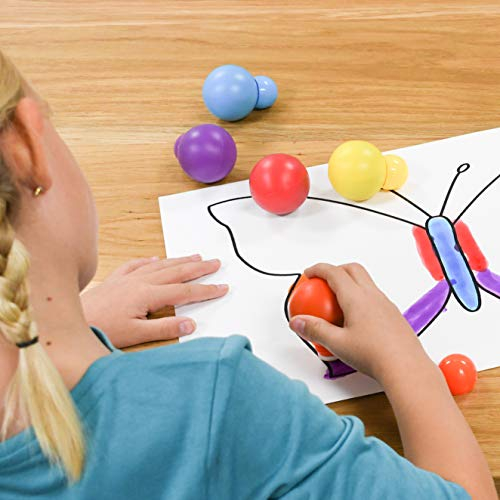 READY 2 LEARN Doodle Dabbers Dot Markers - Set of 6 Washable Colors - Non Toxic - Specially Designed Toddler Grip with Storage Tray Provided