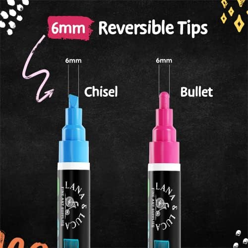 Liquid Chalk Markers for Blackboards - Bold Color Dry Erase Marker Pens - Chalk Markers for Chalkboards Signs, Windows