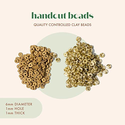 5100 Pcs Clay Heishi Beads - 24 Earth Tones Fall Colors - 6mm Flat Bead Bracelet Kit - TikTok Trending Heshi Beads - Make Preppy Bracelets with Thin Flat Beads for DIY Jewelry Making