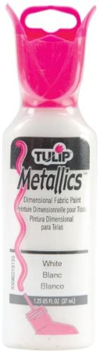 Tulip Dimensional Fabric Paint 1-1/4 Ounces-Metallics-White