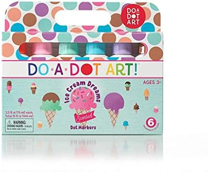 Ice Cream Scented Washable Dot Markers for Kids and Toddlers Set of 6 Pack by Do A Dot Art, The Original Dot Marker