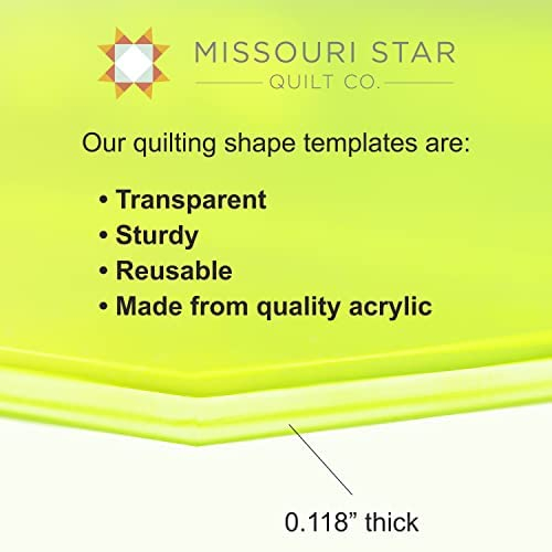 Acrylic Quilting Template Set of 3, Octagon | Assorted Sizes for Use with Precut Fabric Squares | Essential Quilt Supplies for Cutting Patterns