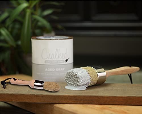 Professional Chalk and Wax Paint Brush 2PC Set!!!! Large DIY Painting and Waxing Tool | Smooth, Natural Bristles | Folk Art