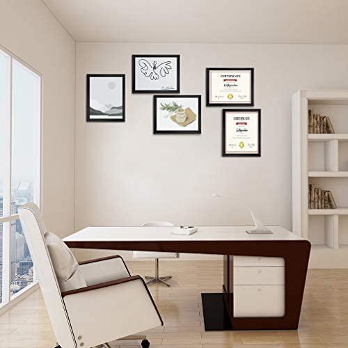 Giftgarden 7 Pack 8.5x11 Picture Frame Black, Award Certificate Diploma Document Bulk 8.5 x 11 Frames for Wall or Tabletop Display