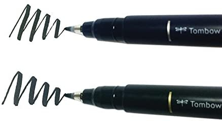 Tombow 62038 Fudenosuke Brush Pen, 2-Pack. Soft and Hard Tip Fudenosuke Brush Pens for Calligraphy and Art Drawings
