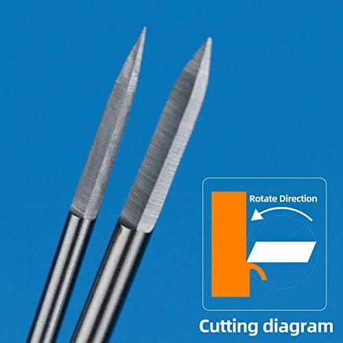 QiNiuTools 10 PCS Wood Carving Engraving Drill Bit for Electric Rotary Tool Shaped Like Swords for Wood Fine Carving (2.35mm Shank 10PCS)