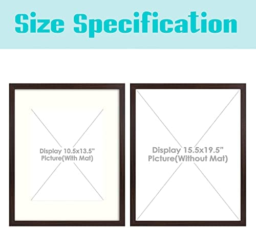 Frametory, 16x20 Picture Frame - Made to Display 11x14 Photo with Ivory Mat - Wide Molding - Built in Hanging Features - Preinstalled Wall Mounting Hardware (Brown