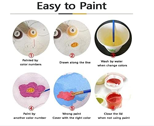 LETEYO Paint by Number for Adults on Canvas DIY Oil Painting by Number Kit Drawing Paintwork 16x20 Inches Without Frame