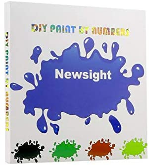 Newsight Paint by Numbers for Adults & Kids & Beginners DIY Acrylic Painting Gift Kits Drawing Paintwork with Paintbrushes 16*20inch Cat and Butterflies