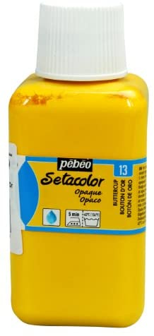 PEBEO Setacolor Opaque Fabric Paint 250-Milliliter Bottle, Butter Cup