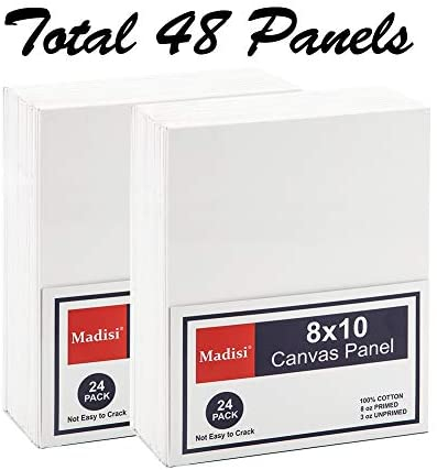 Madisi Painting Canvas Panels 48 Pack, 8X10