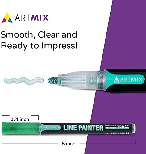 ARTMIX Double Line Outline Pens - 12 Colors Self Outline Metallic Markers Double Line Pen, Outline Markers Pens for Art
