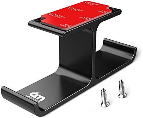 6amLifestyle Headset Headphone Stand Hanger Under Desk Designed [Patented] Aluminum Headphone Holder Hook by Strong Adhesive & Screws Universal Compatible with PC Gaming DJ Headsets - BK701
